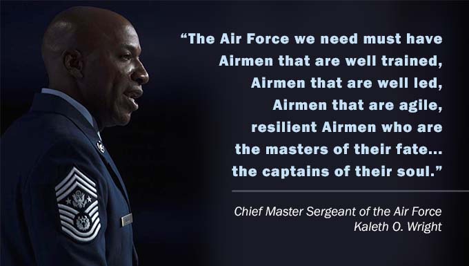 Quote and Photo of Chief Master Sergeant of the Air Force Kaleth O. Wright