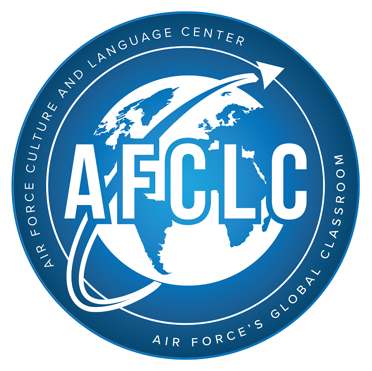 AFCLC emblem. Air Force Culture and Language Center. Air Force's Global Classroom.