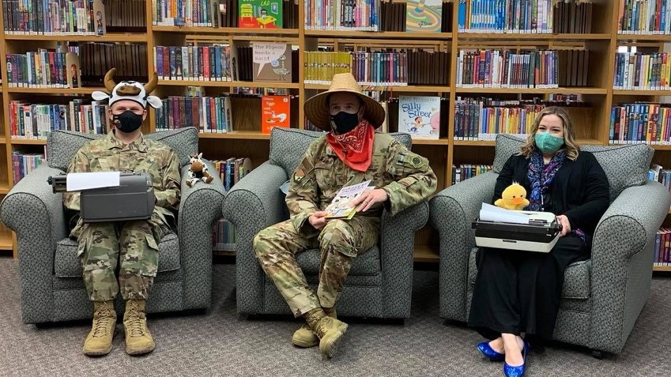 Command Chief Master Sergeant Thomas Temple, 49th Wing Commander Colonel Ryan Keeney (a.k.a. 