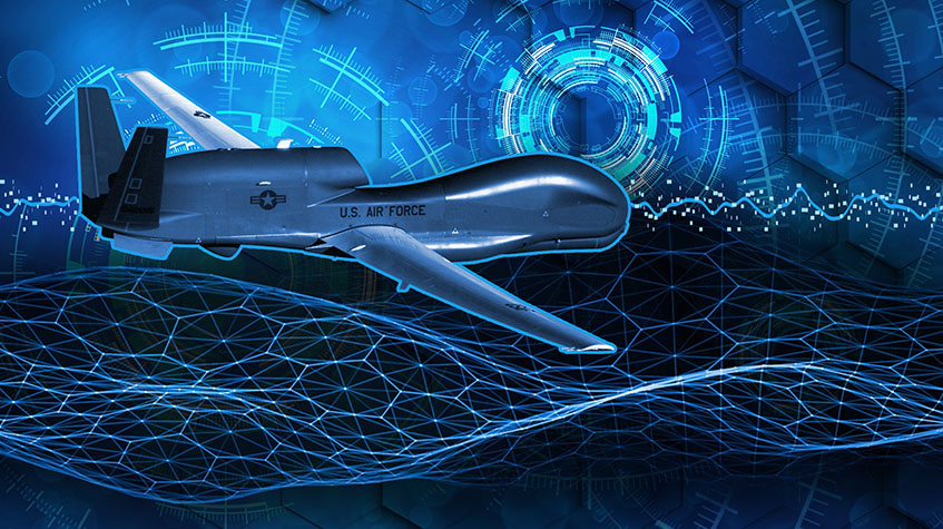 AI ISR artist concept showing a Global Hawk