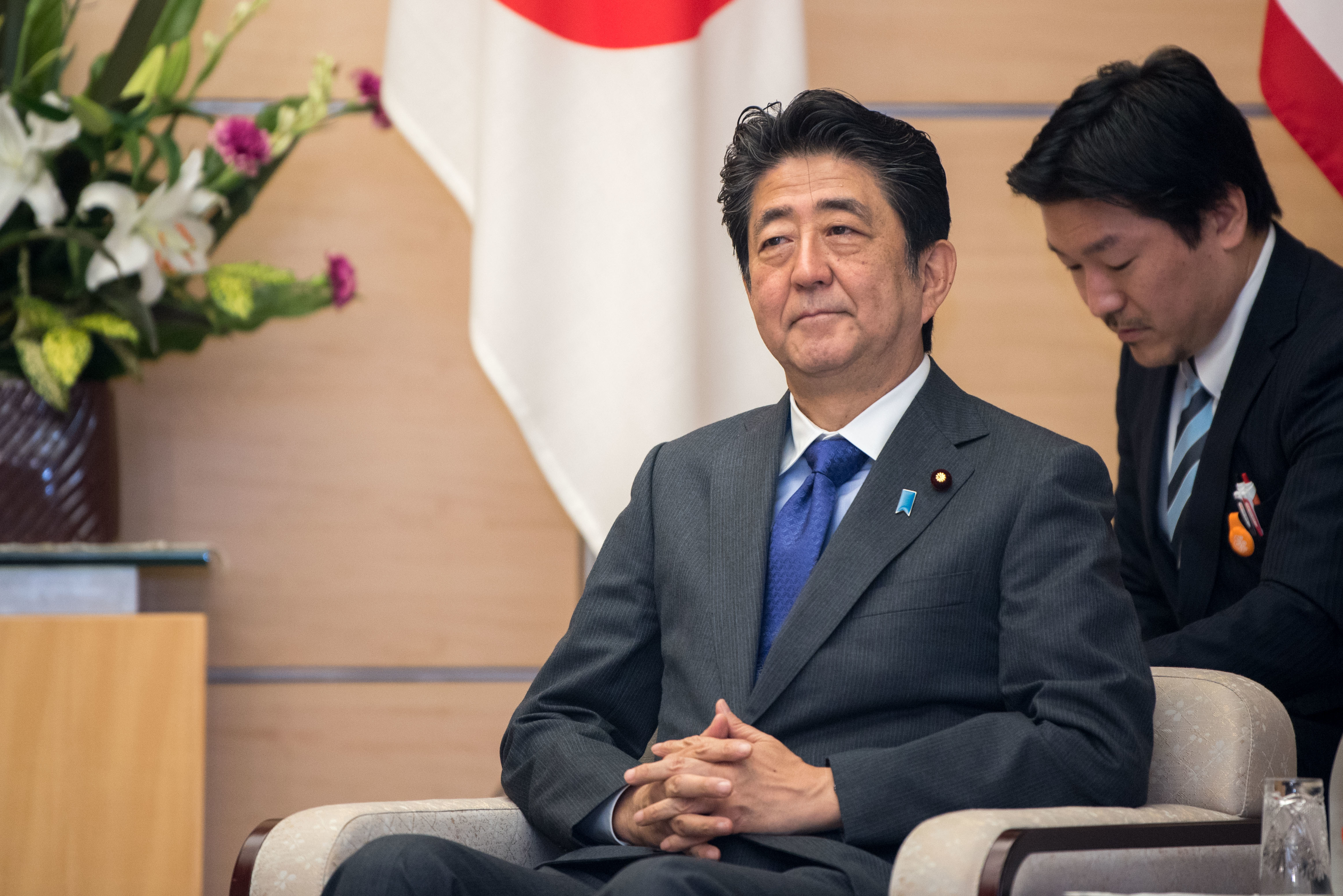 US Secretary of Defense Dr. Mark T. Esper meets with Japanese Prime Minister Shinzo Abe in Tokyo, Japan, 7 August 2019.