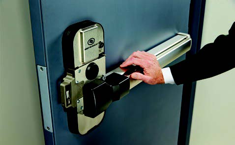 Depiction of opening a door
