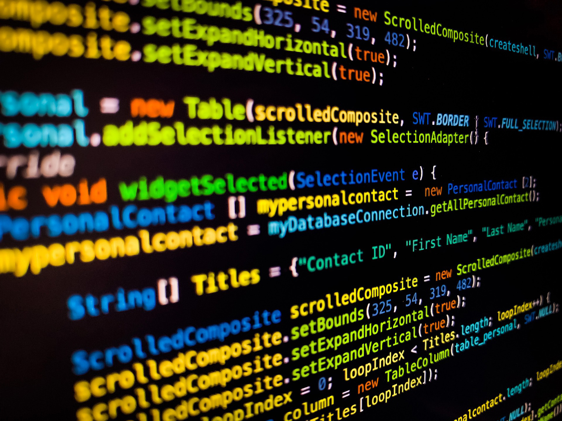 Depiction of code on a computer screen
