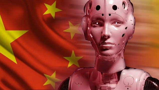 robot and China flag