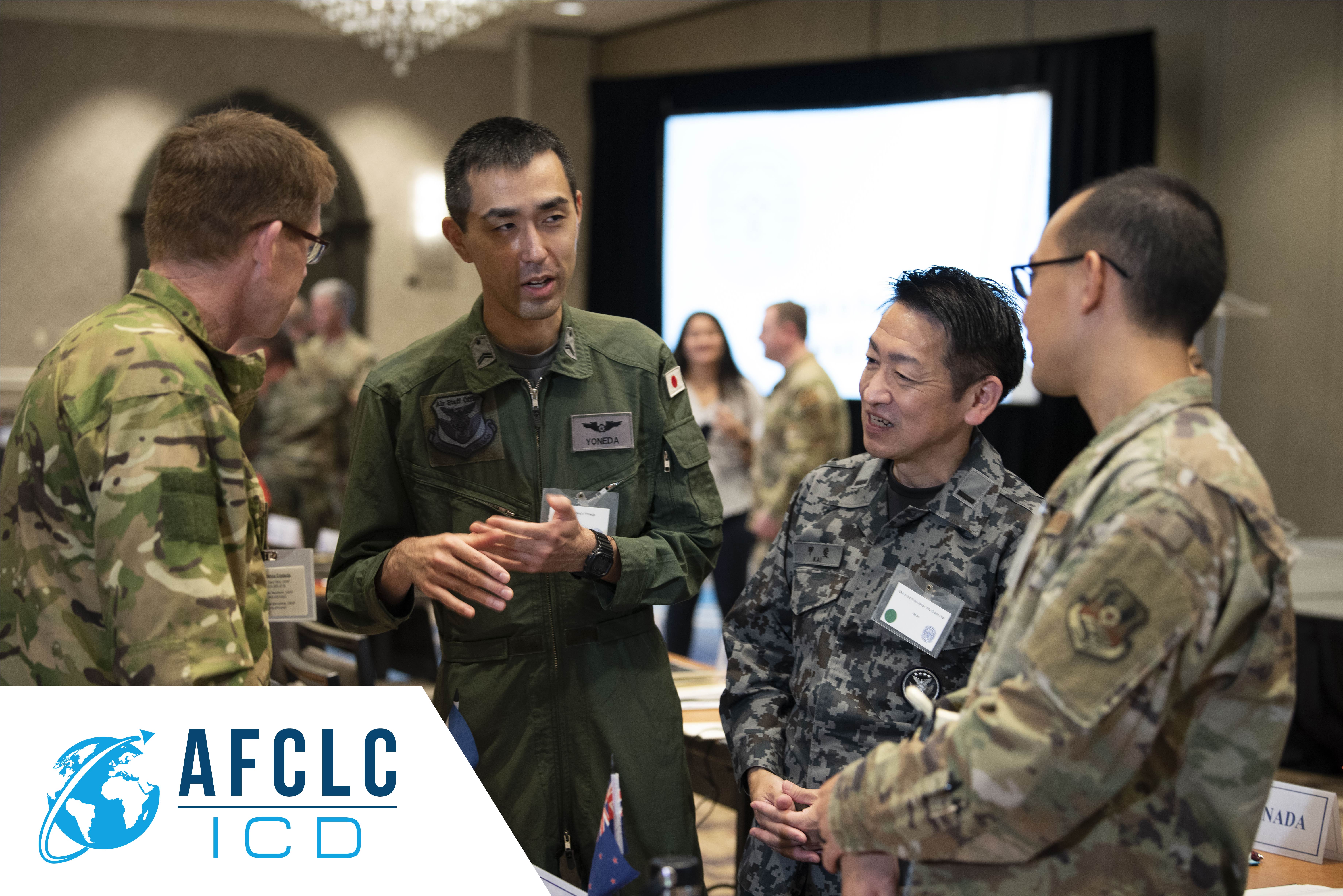 U.S. Airman has a discussion with Airmen from other countries U.S. Airman has a discussion with Airmen from other countries