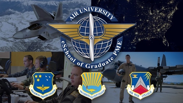 The eSchool brings the distance education programs of the Air War College, Air Command and Staff College, and Squadron Officer School together into a cohesive framework delivering the right education to the right person at the right time.